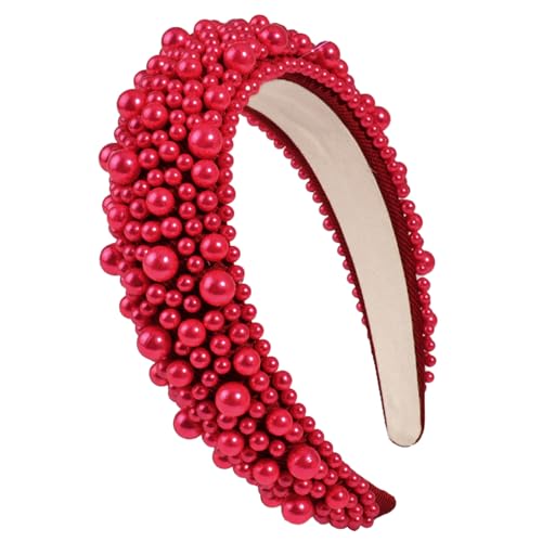 Modisches Schwamm-Stirnband-Accessoire, schönes Stirnband, elegantes breites Haarband mit Perlen, für Partys und Veranstaltungen, elegantes Haar-Accessoire von FackLOxc