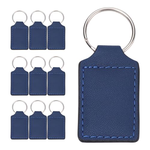 Packung Von 10 Sublimation Rohlanks Schlüsselring Anheife Hitzetransfer PU Leder Schlüsselanhänger Für Männer Frauen Geburtstag von FackLOxc