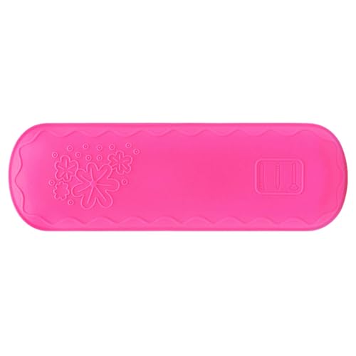 Reise-Make-up-Pinselhalter, tragbarer Make-up-Pinsel-Organizer, Silikon-Make-up-Pinseltasche, Kosmetikpinsel-Abdeckungen, large, rose red von FackLOxc