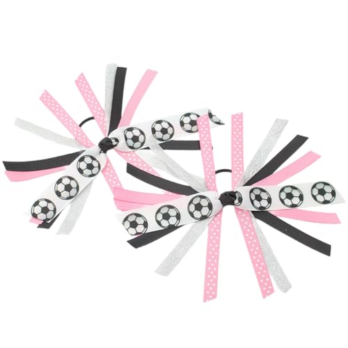Softball-Pferdeschwanz-Halter, Sport-Haargummis, modisches Haar-Accessoire, Fußball-Muster, Haarbänder für Damen und Mädchen, 2 Stück von FackLOxc