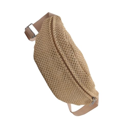 Strandurlaub-Gürteltasche aus gewebtem Stroh, verstellbarer Riemen, Brusttasche, Umhängetasche, Hüfttasche für Reisen und den täglichen Gebrauch, khaki Strandurlaub-Gürteltasche aus gewebtem Stroh, verstellbarer Riemen, Brusttasche, Umhängetasche, Hüfttasche für Reisen und den täglichen Gebrauch, khaki von FackLOxc