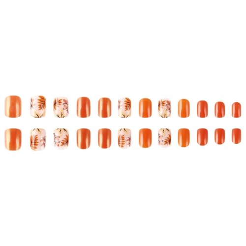 Thanksgiving-Nägel, zum Aufdrücken, kurze künstliche Nägel, Ahornblätter, zum Aufkleben auf Nägel für Frauen, Kunstdekoration Thanksgiving-Nägel, zum Aufdrücken, kurze künstliche Nägel, Ahornblätter, zum Aufkleben auf Nägel für Frauen, Kunstdekoration von FackLOxc