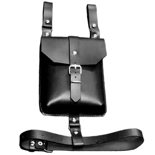 Vintage Mittelalter Leder Gürteltasche Oberschenkeltaschen mit verstellbarem Beingürtel Mittelalter Leder Hüfttasche für Frauen Halloween Beintasche, Schwarz von FackLOxc