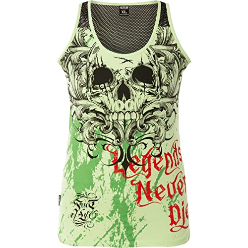 Fact of Life Damen T-Shirt Legends Never Die Tank Top GTT-02 Patina Green Hellgrün, M von Fact of Life