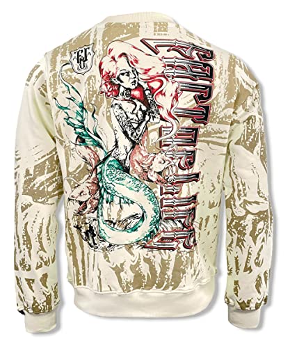 Fact of Life Herren Sweat-Shirt Mermaid SP-03 beige (as3, Alpha, 3X_l, Regular, Regular) von Fact of Life
