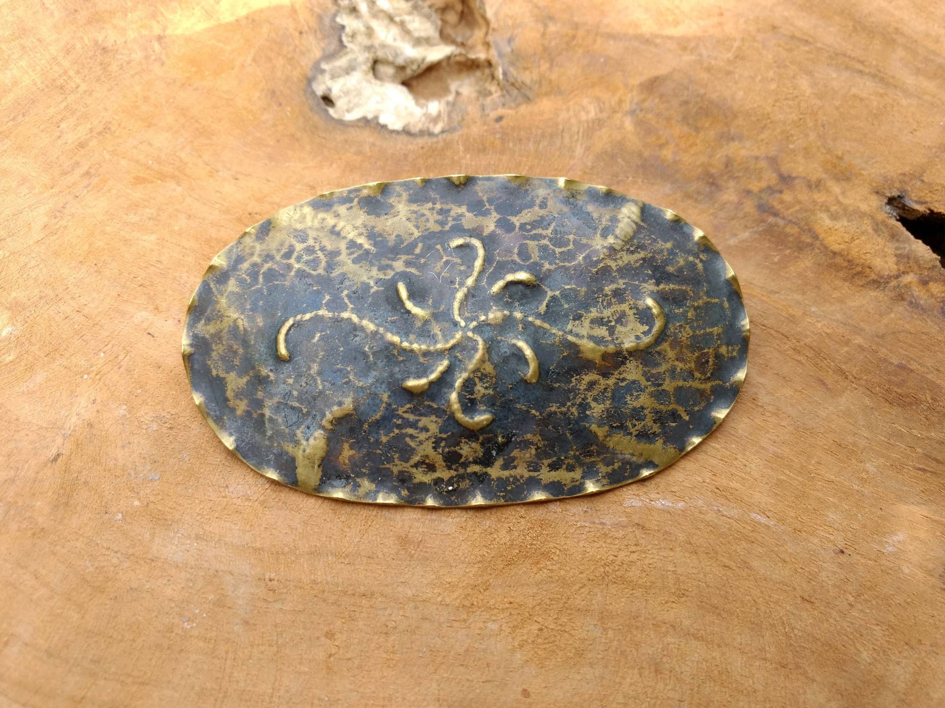 Antike Wikinger-Brosche - Handgefertigt Bronze Oval 8 cm von Factory23