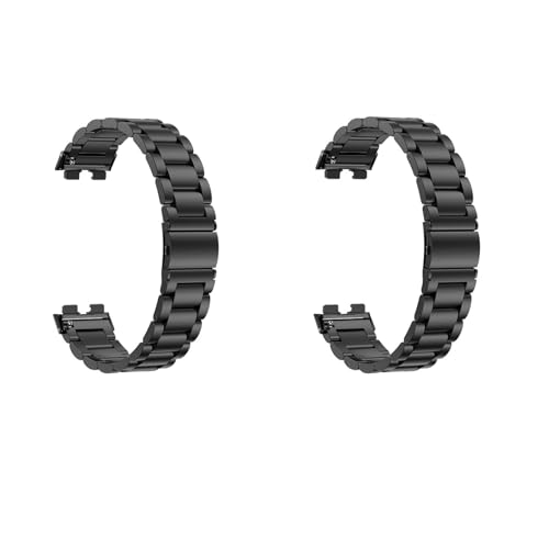 2 Stück Metall Armband Kompatibel mit Fitbit Huawei Band 9/Band 8 für Herren Damen, Edelstahl Ersatzarmband Uhrenarmband für Fitbit Huawei Band 9/Band 8 von Factorys