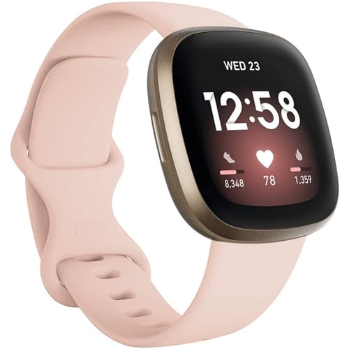Armband Kompatibel mit Fitbit Versa 4/Fitbit Versa 3/Fitbit Sense 2/Fitbit Sense, Weiches Atmungsaktiv Silikon Sportarmband für Fitbit Versa 4/Fitbit Versa 3/Fitbit Sense 2/Fitbit Sense von Factorys