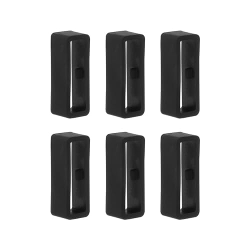 Factorys 24mm Uhrenarmband Schlaufe Kompatibel mit Suunto Core, 6 Stück Silikon Ersatz Schlaufe Armband Sicherer Silikonring Armbanduhr Schlaufe für Suunto Core, Schwarz von Factorys