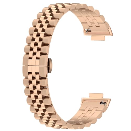 Factorys Metall Armband Kompatibel mit Xiaomi Smart Band 8 Pro für Herren Damen, Edelstahl Ersatzarmband Uhrenarmband für Xiaomi Smart Band 8 Pro, Roségold1 von Factorys