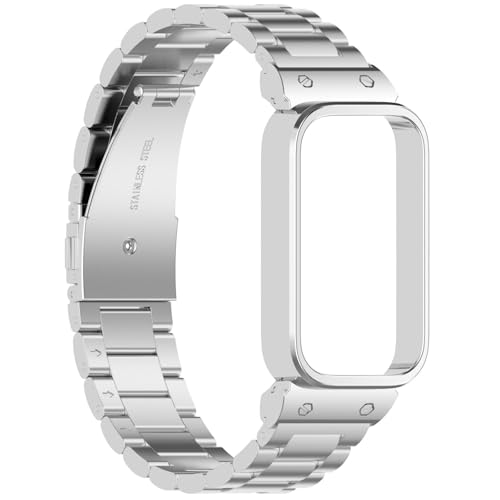 Factorys Metall Armband Kompatibel mit Xiaomi Smart Band 9 Active Armband, Edelstahl Gewebtes Metall Ersatzband für Xiaomi Smart Band 9 Active von Factorys