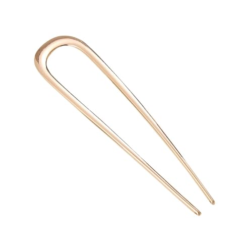 U-förmige Haarnadel Französisch Stil Haarspange Haarpin Metall Haarnadel Gabelstöcke Zinken Chignon Stifte 2 Zinken Hochsteckfrisur Chignon Stifte für Frauen Haarstyling Zubehör (Gold) von Factorys