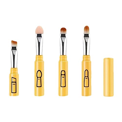 Abnehmbarer 4-in-1-Make-up-Stiftpinsel - Tragbare | Lidschatten-Make-up-Lippenpinsel, puderweicher Rougepinsel, Lidschatten-Reisepinsel, Stiftpinsel für Weihnachtsfeier von Facynde