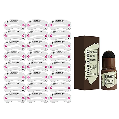 Augenbrauen Stempel,Augenbrauen Tattoo Brow Stamp Brauenpuder Schablonen Augenbrauen Stift Pinsel Kit von Facynde