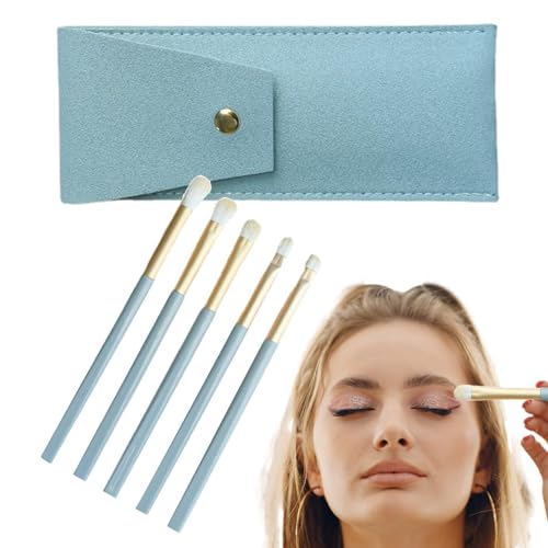 Augenpinsel für Make-up,Lidschattenpinsel - 5-teiliges Augenpinsel-Set Make-up-Pinsel - Professionelle Lidschatten-Make-up-Pinsel mit Etui, Mischpinsel für das Augen-Make-up auf Reisen von Facynde