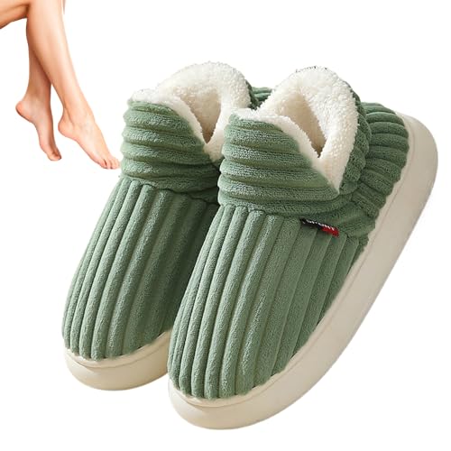 Baumwollhausschuhe für Damen - Hausschuhe mit orthopädischen Sohlen,Bequeme Indoor-Outdoor-Scuff-Slides, Slip- -Winter-Fuzzy-Hausschuhe für Männer und Frauen von Facynde
