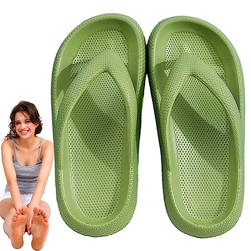 Damen-Flop-Hausschuhe,Duschhausschuhe mit dicker Sohle aus EVA für Damen - Ergonomische, leichte, rutschfeste Slipper für Garten, Spa, Badezimmer, Fitnessstudio, Strand, Schlafsaal, Facynde von Facynde