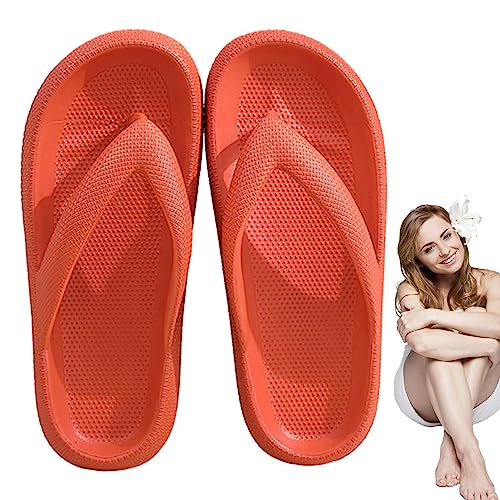 Damen-Flop-Hausschuhe - Dusche Frauen EVA Hausschuhe mit dicker Sohle - Leichte, rutschfeste, ergonomische Slipper für Schlafzimmer, Schlafsaal, Garten, Schwimmbad, Spa, Badezimmer, Strand Facynde von Facynde