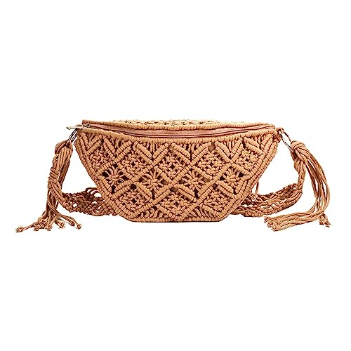 Facynde Boho-Taschen,Bohemian Tote Umhängetaschen - Handgewebte Baumwoll-Umhängetasche, gehäkelte Quaste, Strand-Bohemien-Geldbörse für Frauen und Mädchen von Facynde