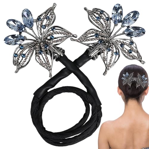 Facynde Dutt-Maker für langes Haar,Haar-Dutt-Maker,Strass Haarspange Bun Shaper | Dutt-Twist-Krawattenmacher, Blumen-Mode-Haarnadel für Frauen und Mädchen, dickes/dünnes Haar-Accessoire von Facynde