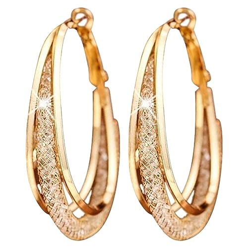 Facynde Ovale Ohrringe - Leichte und stilvolle große Creolen - Tropfenförmige Creolen für Frauen, Creolen, klobige Ohrringe von Facynde
