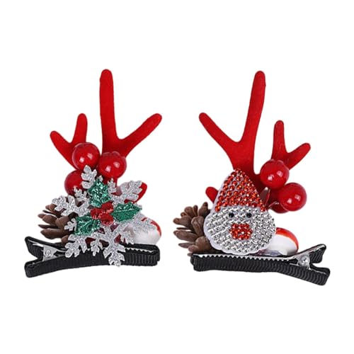 Facynde Weihnachts-Rentier-Haarspangen, Geweih-Weihnachts-Haarnadeln - Weihnachtsmann-Rentierohren-Haarspangen - Hirschhorn-Haarspangen, Ornament-Accessoires für Freunde, Frauen, Familie, von Facynde