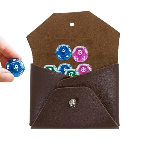 Facynde Würfeltasche, Münzgeldbörse Leder,Mini-Geldbörse für Rollenspiele aus PU-Leder im Taschenformat - Rollenspiel-Würfel-Mini-Geldbörsen, Münzgeldbörse, Tarot-Kartenwürfel-Aufbewahrungstasche, von Facynde