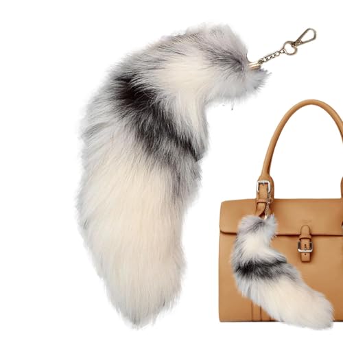 Facynde fuchsschwanz anhänger, fuchsschwanz auto, Schlüsselanhänger, Animal Ta Zubehör Schlüsselanhänger Tasche Zubehör Auto Schlüsselanhänger Anhänger Weiche und flauschige Handtasche Dekoration von Facynde