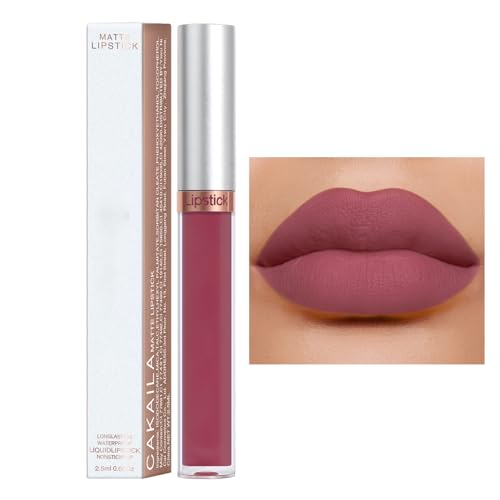 Flüssiger Lippenstift, Nude Lippenstift Make-up, Nicht klebende Tasse, professionelles Lippen-Make-up, roter Lippenstift, wischfest, leichter, langlebiger Lippenstift für Damen, Facynde von Facynde