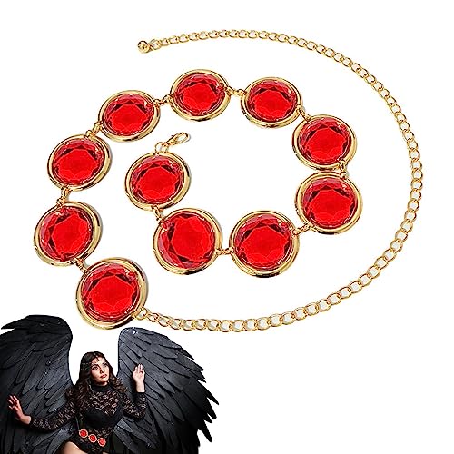 Frauen Cosplay Gürtel Belt Teen Kostü Requisiten Rote Edelsteine Stein Taillenkette Verstellbare Anime Für Frauen Als Geschenk, Kostüme, Requisiten, Anime-Zubehör Für Halloween von Facynde