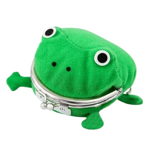 Frog Wallet Cosplay Handtasche aus Plüsch Grüne Froschmünze Taschen lustige Geldbörse Feuchtigkeitsbeständig, Hochtemperaturschutz von Facynde
