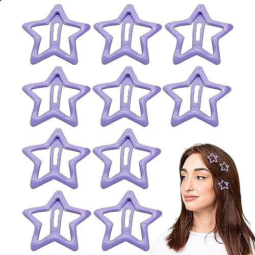 Haarspange,Fünfzackige Stern-Haarklammern - 10 Stück farbige süße Stern-Haarspangen, bunte schöne Stern-Haarspangen, Stern-Haar-Accessoires für Frauen, Teenager, Mädchen Facynde von Facynde