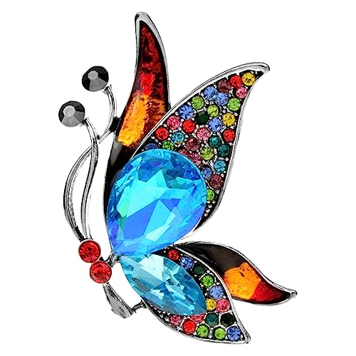 Kristall-Schmetterlingsbroschen - Modische Brosche mit Schmetterlings-Strasssteinen,Zierliche Schmetterlings-Strass-Brosche, Retro-Schmetterlings-Brosche, glänzende Broschen, Modeschmuck – von Facynde