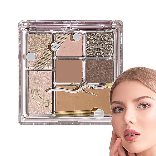 Lidschattenpalette für Frauen, 7 Farben wasserfester Lidschatten, Wasserfeste, lebendige Farben, Schattierungen, Kosmetik, Glitzer-Make-up-Lidschatten-Palette Facynde von Facynde