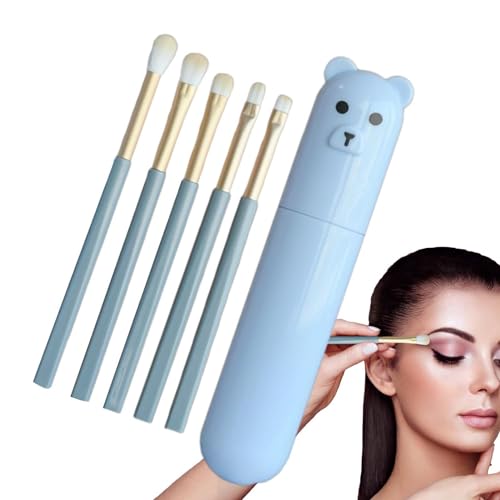 Lidschattenpinsel, Augen-Make-up-Pinsel-Set, 5-teiliges Lidschatten-Make-up-Pinsel-Set, Professioneller Mischpinsel, Lidschatten-Make-up-Pinsel mit stilvollem Etui für das Augen-Make-up von von Facynde