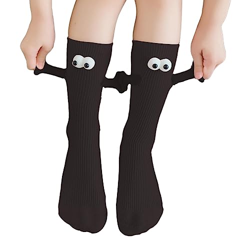 Magnet-Paar-Socken, die sich an den Händen halten - Hand in Hand 3D Lustige Socken für Paare - Knöchelsocken aus Baumwolle, Unisex-Wandersocken für Männer und Frauen Facynde von Facynde