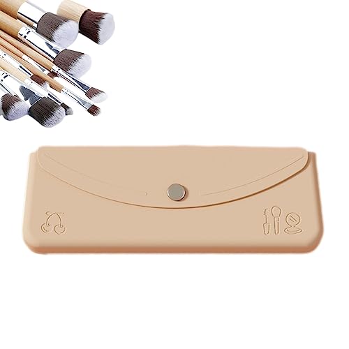 Make-up-Pinsel-Beutel - Kosmetiktasche aus Silikon - Tragbare Silikontasche mit Magnetverschluss für Pinsel, Augenbrauenstift, Lippenstift Facynde von Facynde