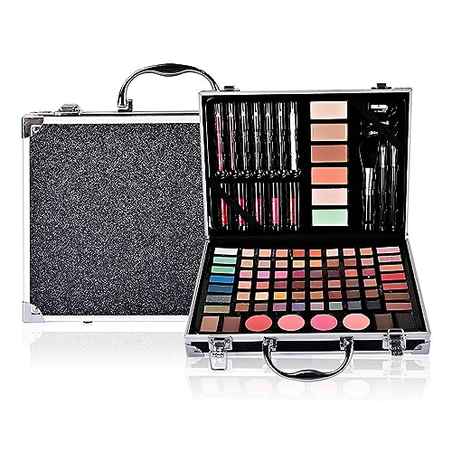 Make-up-Set für Anfänger | Professionelles Make-up-Set für Frauen - 81 Farben hochpigmentierte Make-up-Kombination mit 62 Lidschatten, 4 Brauenpuder, 5 Lipgloss, 4 Rouge, 6 Konturcremes Facynde von Facynde