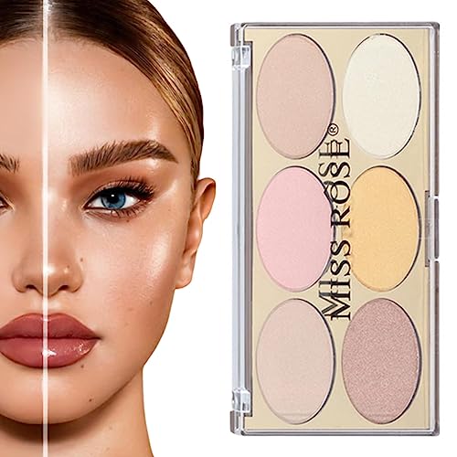 Puder-Highlighter | Face Illuminator 6 Farben Palettenpuder,Makeup Tool Brilliant Lighten Skin Highlight Powder Face für alle Hauttypen Facynde von Facynde