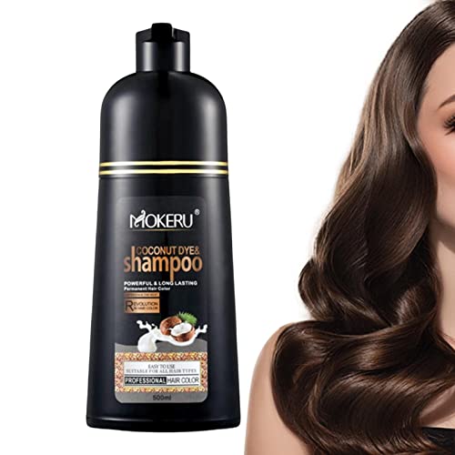 Schwarzes Haarfärbe-Shampoo - 500 ml pflanzliches schwarzes Haarfärbeshampoo für Männer und Frauen,Langanhaltendes Farbshampoo, pflanzliches schwarzes Shampoo schützt Haarschäden, kein Facynde von Facynde