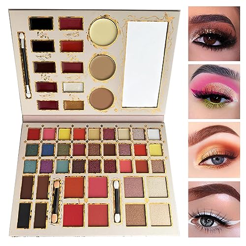 Vollgesichts-Make-up-Palette,Make-up-Palette für Damen mit Pinsel-Set | Einfache Make-up-Palette, Lidschatten-Palette und Pinsel-Set, professionelle Make-up-Palette zum einfachen Mischen Facynde von Facynde