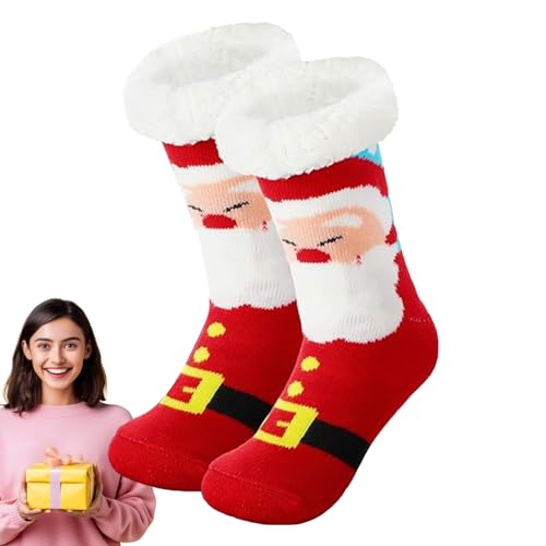 Weihnachts-Slipper-Socken | Weihnachts-Wintersocken - Crew-Socken für kaltes Wetter, Vintage-Muster, Socken für Damen, Herren, Kinder, Jungen, Mädchen, Geschenk von Facynde