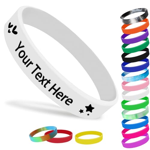 Personalisierte Silikon-Armbänder für Veranstaltungen, individuelle Gummi-Armbänder mit Logo, personalisierbar, 1/5/25/50/100/200 Stück, für Männer und Frauen, Unterstützung, Spendenaktionen von Fadace