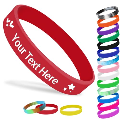 Personalisierte Silikon-Armbänder für Veranstaltungen, individuelle Gummi-Armbänder mit Logo, personalisierbar, 1/5/25/50/100/200 Stück, für Männer und Frauen, Unterstützung, Spendenaktionen von Fadace