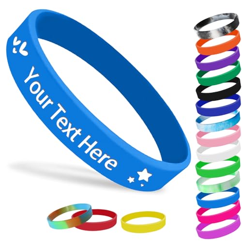 Personalisierte Silikon-Armbänder für Veranstaltungen, individuelle Gummi-Armbänder mit Logo, personalisierbar, 1/5/25/50/100/200 Stück, für Männer und Frauen, Unterstützung, Spendenaktionen von Fadace
