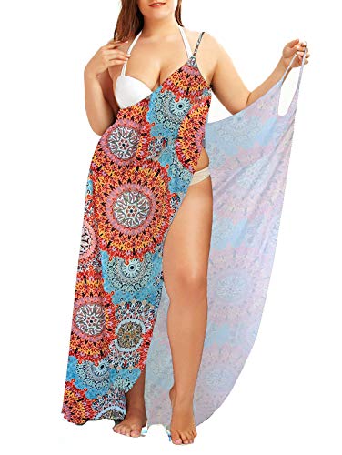 Fadalo Langes Kleid mit Spaghettiträgern, Übergröße, rückenfrei - - X-Large von Fadalo