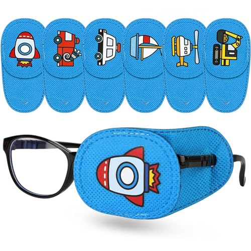 6 Stück Amblyopie Augenklappen, Faule Augenklappen Wiederverwendbar Augenklappe, Amblyopia Kinder Korrektur orthoptischer augenklappe für Schielens, linke Augenpflaster Vliesstoff Eye Patches von Fadbuds