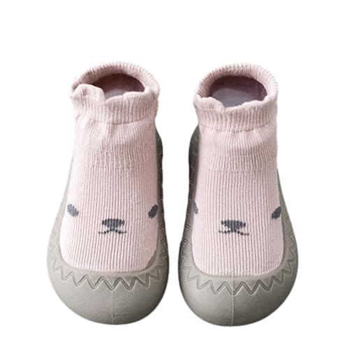 Fadcaer Hausschuhe für Kinder, Turnschuhe für Kinder, weiche Sohle mit Griffen, rutschfeste Babyschuhe Pre Walkers Baby Schuhe für Kinder und Mädchen, Rosa, 21 EU von Fadcaer