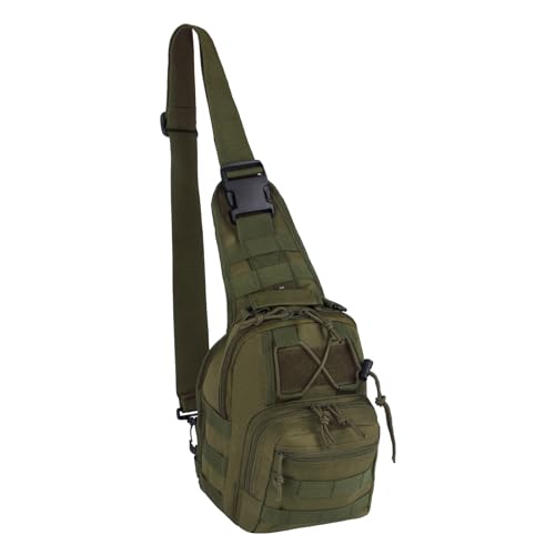 Fadcaer Wanderrucksack, MOLLE, wasserdicht, multifunktional, Schultertasche, leichte Umhängetasche, Rucksack für Männer und Frauen, Wandern, Radfahren, Reiten, Camping, Outdoor-Sport, grün, One size von Fadcaer