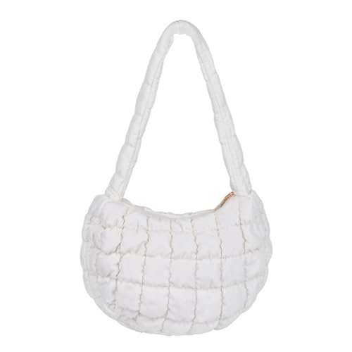 Gesteppte Tote Bag für Frauen Leichte Puffy Tote Bag mit großer Kapazität Umhängetaschen für Damen Mädchen Reisen (weiß) von Fadcaer